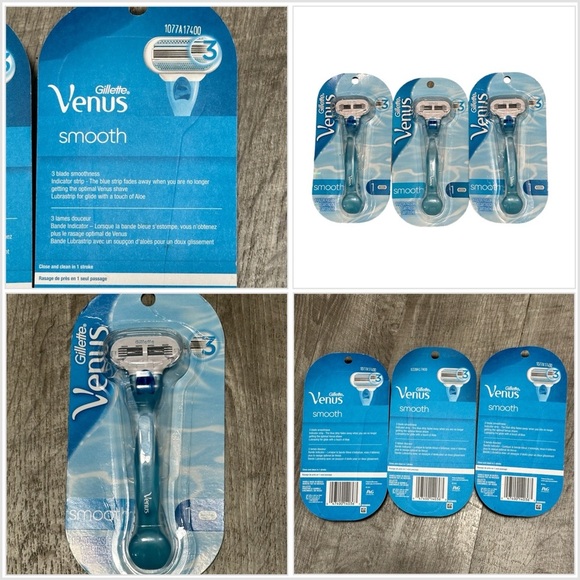 3 Packages Gillette Venus 3 Razor 3 Cartridges Procter & Gamble P&G Smooth Shave - Picture 1 of 6